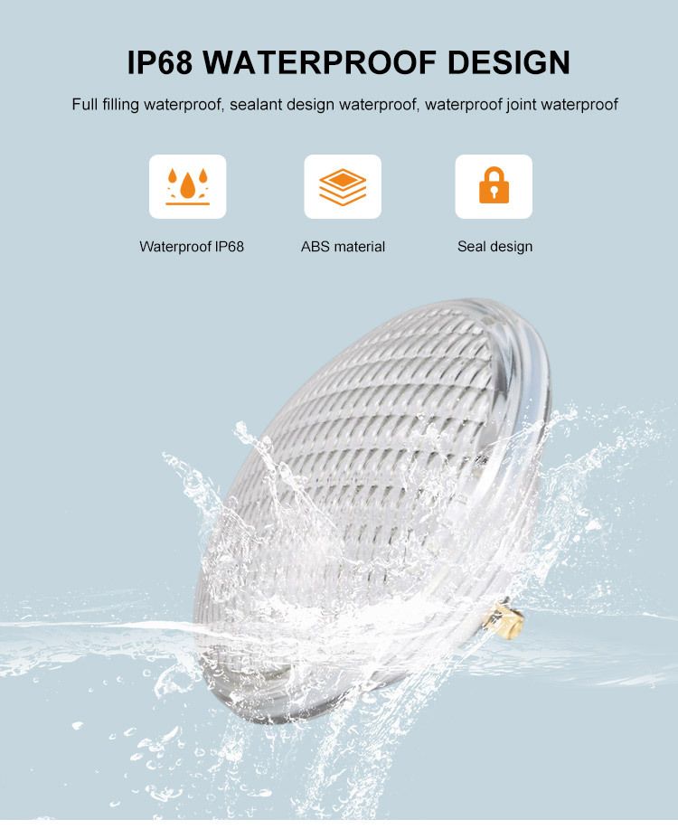 12W 12V PAR56 High Power LED Pool Bulb Swimming Pool Light 3000K IP68 Waterproof Remote Control Glass Underwater Lighting
