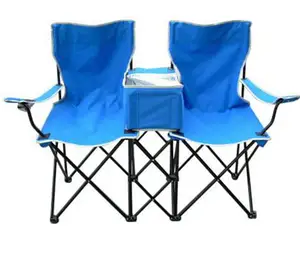 Silla de playa con sombrilla de protección solar doble portátil, silla de camping plegable personalizada, gran oferta, Banco de camping portátil, silla de camping de doble asiento