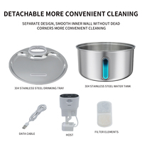 Tempat Minum Otomatis Tanpa Kabel 5.5L, Bodi Baja Tahan Karat 304, Isi Ulang USB, Sensor Induksi, Grosir OEM