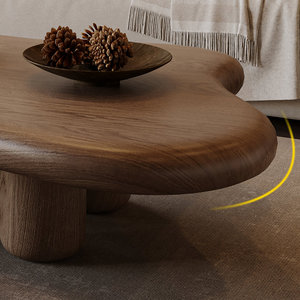 Nuovo Tavolino da Caffè in Stile Europeo per Soggiorno, Irregolare, in Legno Massello Marrone, Design Creativo a Forma di Nuvola - Product Image 4