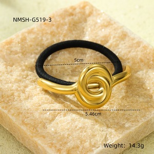 ربطات شعر مرنة من الفولاذ المقاوم للصدأ عيار 18 قيراط مقاومة للماء بإطار مستطيل ومربع على شكل قلب وهلال وفيونكة إكسسوارات للفتيات - Product Image 4