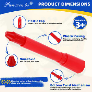 مجموعة ألوان بانوينبو الكلاسيكية لرسم الجسم مكونة من 6 ألوان، أقلام تلوين آمنة للوجه، أقلام طلاء للوجه للحفلات والرياضة والتنكر - Product Image 5