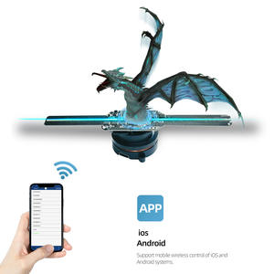 Wifi 3D Hologramme Projecteur Ventilateur 14-65cm Led Signe Publicité Affichage Holographique Lampe Lecteur 3D <span class=keywords><strong>Support</strong></span> Images Vidéo Épissage - Product Image 4