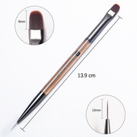 ZRKGEL – Nouveau Kit de Pinceaux Professionnels de Luxe sur Mesure à 2 Têtes pour Gel Constructeur et Liner, en Nylon, avec Porte-Échantillons, pour Usage Professionnel