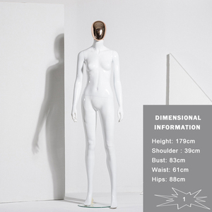 Kainice Customized Fashion Woman Full Body <strong>Dummy</strong> Glossy White <strong>Plastic</strong> Abstract Silver Chrome Head Mannequins <strong>Female</strong> - Product Image 3