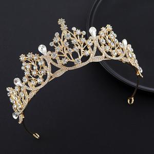 Corona di cristallo per la regina di compleanno della principessa sposa del partito di nozze accessori per capelli in lega diademi di strass - Product Image 5
