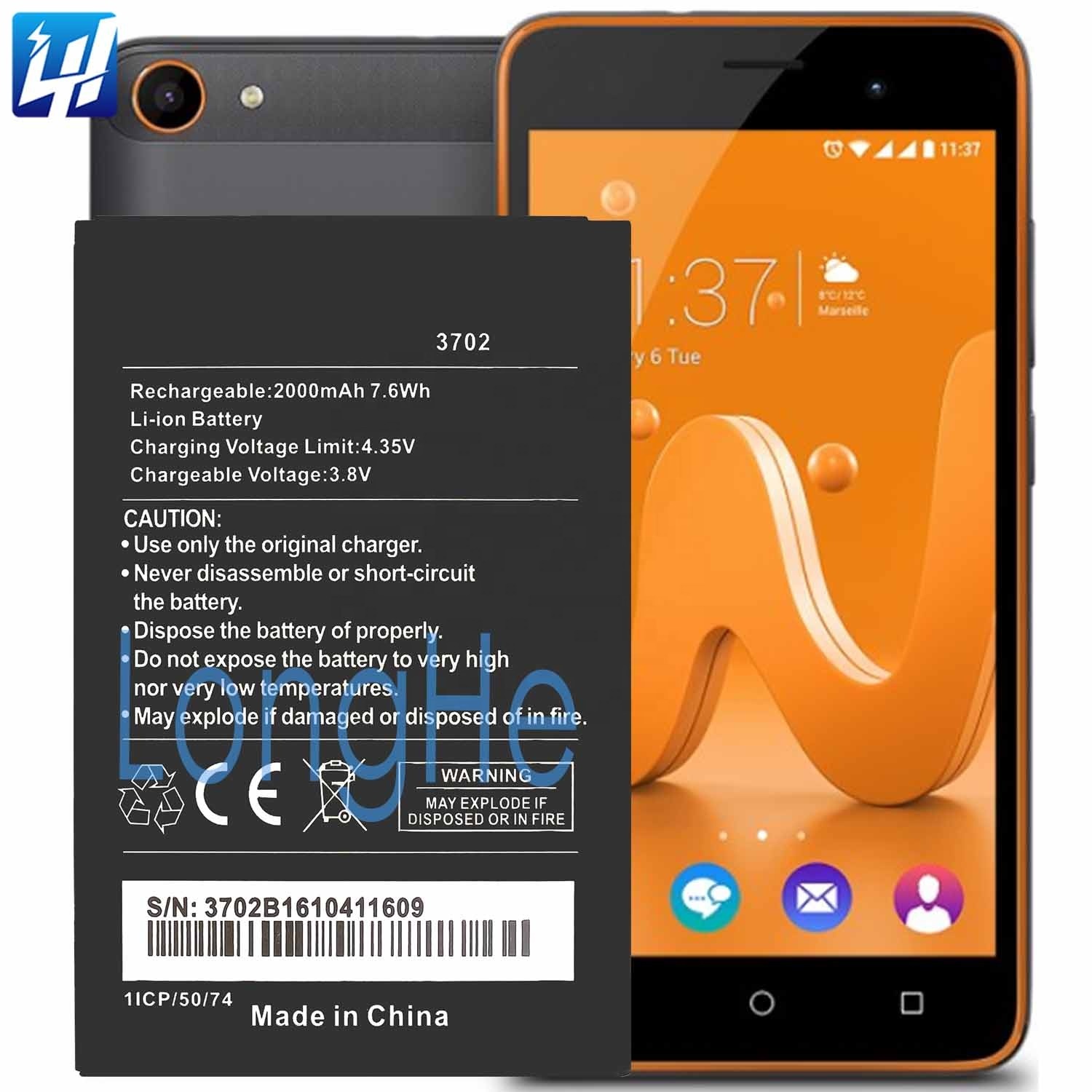 BATTERIA ORIGINALE WIKO 3921 ROBBY2 2800MAH 3,8V BATTERIA ORIGINALE WIKO 3921 ROBBY2 2800MAH 3,8V