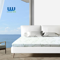 Bambou wasserdichte matelas hôtel couchage orthopédique tricoté en bambou tissu imperméable éponge mousse à mémoire de forme matelas en bambou