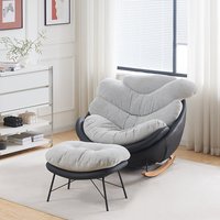 Ensemble de fauteuils à bascule confortables. Fauteuil de détente moderne avec repose-pieds, idéal pour les salons domestiques.