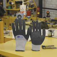 NMsafety 18 Gauge Kreppbeschichtete Latex-Arbeitshandschuhe, Stufe 5 Nadelresistente Handschuhe, Anpassbare Handschuhe für Männer