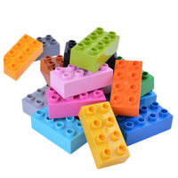 Batu Bata MOC 2x4 Titik Partikel Besar 6.4*3.1*2.3 cm Aksesoris Plastik Kompatibel Mainan Blok Bangunan untuk Anak-Anak