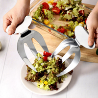 Mélangeur de salade de fruits en acier inoxydable avec fourchette à salade créative à trois doigts, gadget de cuisine, compatible lave-vaisselle