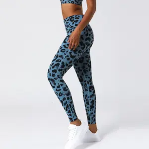 Best Selling Alta Qualidade Leopardo Impressão Sexy Nádega Levantamento Baixo Preço Mulheres Meninas Alta Cintura Esportes Leggings Yoga Calças