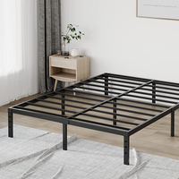 Cadre de lit double moderne WEKIS US Seller pour la maison et l'hôtel avec tête de lit, cadre de lit en acier inoxydable bas et haut, super king, simple