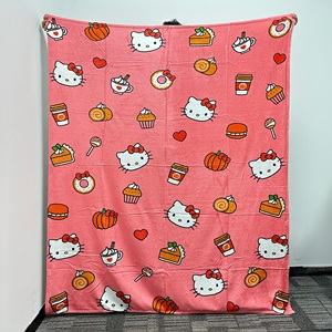 Free Mock up Custom Design Add Free Wash Mark <strong>Kitty</strong> Anime Cartoon Halloween Spider Web Gray Organic Children Flannel <strong>Blanket</strong> - Product Image 5