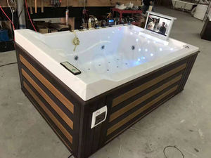 Jacuzzi Interior para 2 Personas con Hidromasaje, Bañera de Hidromasaje para Adultos, Spa Multifuncional, Jacuzzi de <span class=keywords><strong>Madera</strong></span> - Product Image 4