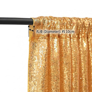 Tirai Latar Belakang Pernikahan Mewah Berkilau Emas untuk Dekorasi Pesta Natal di Luar Ruangan 2FTx8FT Dinding Berkilau Payet - Product Image 4
