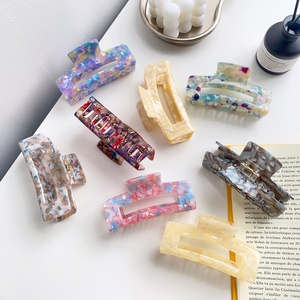 Pinza de <span class=keywords><strong>Pelo</strong></span> Grande Hecha a Mano Estilo Coreano, con Diseño de Leopardo, Vintage, de Alta Gama, para Mujer - Product Image 3