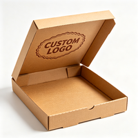 Boîte à pizza ondulée personnalisée avec logo, motif géométrique corail et turquoise, qualité alimentaire, pour vente en gros, conception gratuite, 12 pouces