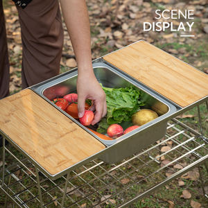 Campingmoon, lavabo cuadrado portátil ligero, fregadero de cocina de acero inoxidable para mesa de <span class=keywords><strong>camping</strong></span> - Product Image 6