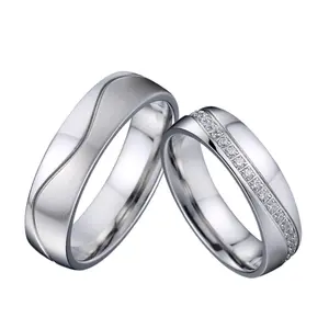 wholesale classic eternity wedding ring silver 925 natural stone stainless steel jewelry moissanite ring cubic zirconia diamond