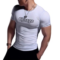 Venta al por mayor 100% poliéster deporte en blanco liso camisetas para hombres de manga corta personalizado Digital de alta calidad Casual para la venta