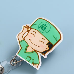 <span class=keywords><strong>Porte</strong></span>-<span class=keywords><strong>badge</strong></span> créatif en acrylique de dessin animé, boucle télescopique facile à tirer, cordon de sécurité pour médecin, infirmière, permis de travail, clip Yilan Z629 Chine - Product Image 4