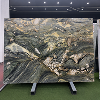 Dalles de pierre en quartzite bleu fusion de luxe pour hall d'hôtel, mur de villa, revêtement de sol, comptoir et décoration intérieure