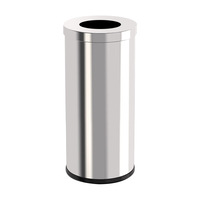 Poubelle de rangement en acier inoxydable pour hôtel, design rond avec cendrier, modèle vertical pour halls d'entrée, couloirs et entrées d'ascenseurs