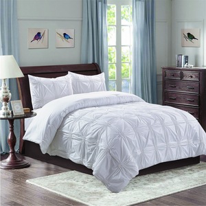 Ensemble de literie en forme d'épingle de rêve, modèle moderne, grande qualité, 100% coton, couleur unie, literie froncée, 180T, 3 pièces, vente en gros - Product Image 4