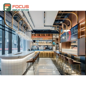 Integrated Coffee Service <b>Counter</b> Front Cash Wrap Condiment Station Cafe <b>Counter</b> Display - Product Image 5