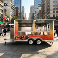 Camion de restauration mobile tout équipement en acier inoxydable pour glaces, boissons, café, bonbons, en fibre de verre et aluminium, personnalisable