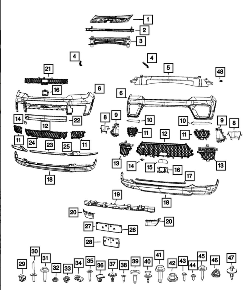 fascia grille jeep grand cheroke 2023