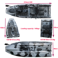 Kayak modulaire pliable 2026 en 3 sections, portable, tandem, à propulsion par pédales, en HDPE, facile à ranger, vente en gros, OEM pour moteur