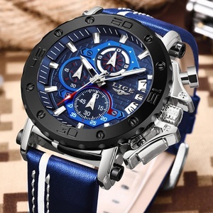 Montres à quartz fonctionnelles Lige 9996 pour homme, étanches, marque Lige, montre-bracelet en cuir pour homme - Product Image 4
