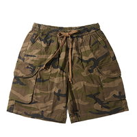Pantalones Cortos Cargo de Camuflaje de Algodón con Logotipo Personalizado, Cintura Elástica, Casuales, con Múltiples Bolsillos, para Hombre