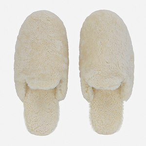 Pantofole Invernali Personalizzate <span class=keywords><strong>da</strong></span> <span class=keywords><strong>Donna</strong></span> con Punta Chiusa, Mocassini Piatti, <span class=keywords><strong>Ciabatte</strong></span> Pelose in Lana di Pecora e Pelliccia, Produzione di Fabbrica - Product Image 2