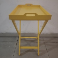 Plateau de couture en bois pliable table de cuisine portable table basse d'extérieur plateau pour enfants table basse nordique jaune
