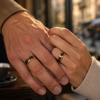 OAHLAN 8mm Vergoldeter Wolframring mit Echtem Koa-Holz-Einlage Ehering für Männer Frauen Verlobungsringe Modeschmuck Geschenk