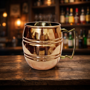 Taza de Cobre Ecológica de 16oz de Alta Calidad al por Mayor con Asa de Latón y Acabado Brillante - Taza de Regalo para Uso en Exteriores y en el Hogar - Product Image 3