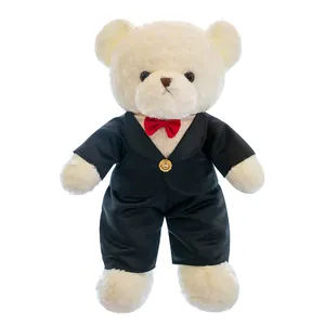 דוב בפלאש צעצוע ממולא בעלי החיים צעצוע מכס רך דוב לחתונה דקור מתנה