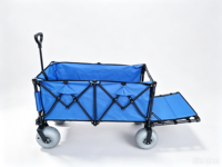 Chariot de plage en PVC de 9 pouces avec poignée réglable, roues à ballon, personnalisable, OEM, pliable, pour pique-niques et plage