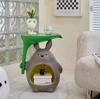 Table basse moderne en pierre motif chat mignon avec trous, table d'appoint, décoration intérieure, rangement, salon, design de dessin animé
