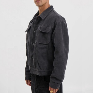 Customize Logo <strong>Men</strong> Hip Hop Casual Street Wear Fashion Multi Pockets <strong>Jacket</strong> <strong>Men</strong> <strong>Cord</strong> Cropped Worker <strong>Jackets</strong> - Product Image 3