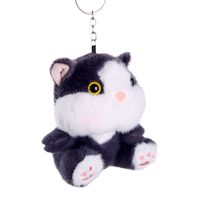 Porte-clés en peluche chat mignon avec rembourrage en polyester et coton PP, 12 cm, accessoires de fête, à partir de 14 ans