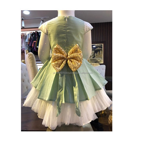 Vestido de bebé de algodón con bolsa y lazo, vestido de bebé, diseños de lujo con monedero - Product Image 1