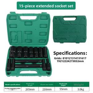 20 pz 1/<span class=keywords><strong>2</strong></span> \ "Set di chiavi di estensione pneumatiche per riparazione auto con chiave a impatto migliore con OEM quadrato esagonale Cr-V personalizzabile - Product Image 2