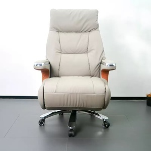 Silla Ejecutiva Giratoria de Lujo Moderna, Nuevo Diseño, Reclinable Manual y Eléctrica, Silla de Jefe en Cuero Sintético para Oficina en Casa - Product Image 4