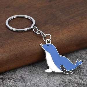 Porte-clés en métal vintage motif phoque de dessin animé, mignon, en alliage, léger et élégant, pour sacs ou clés, vente en gros - Product Image 3