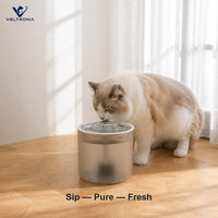 Fontaine à eau pour animaux de compagnie avec débit en cascade, fontaine à boire automatique pour chat et chien avec bec verseur en cuivre, réservoir givré